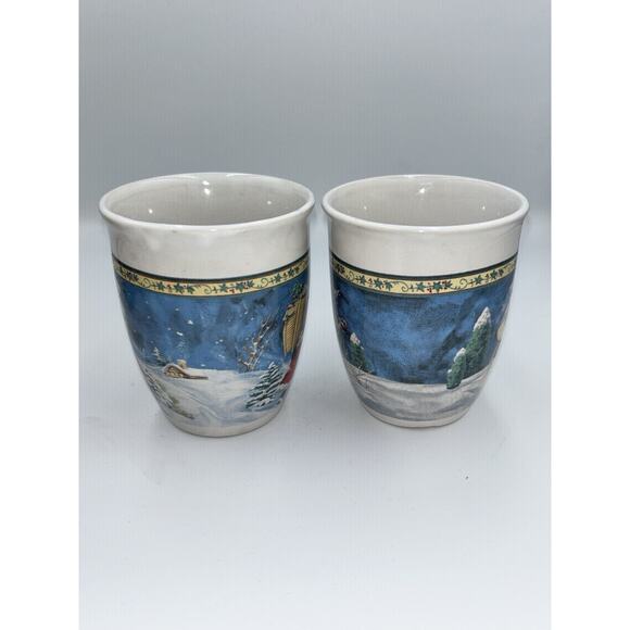 Set Of 2 Royal Norfolk Christmas Mugs Saint Nicholas Holiday Design - Picture 2 of 9